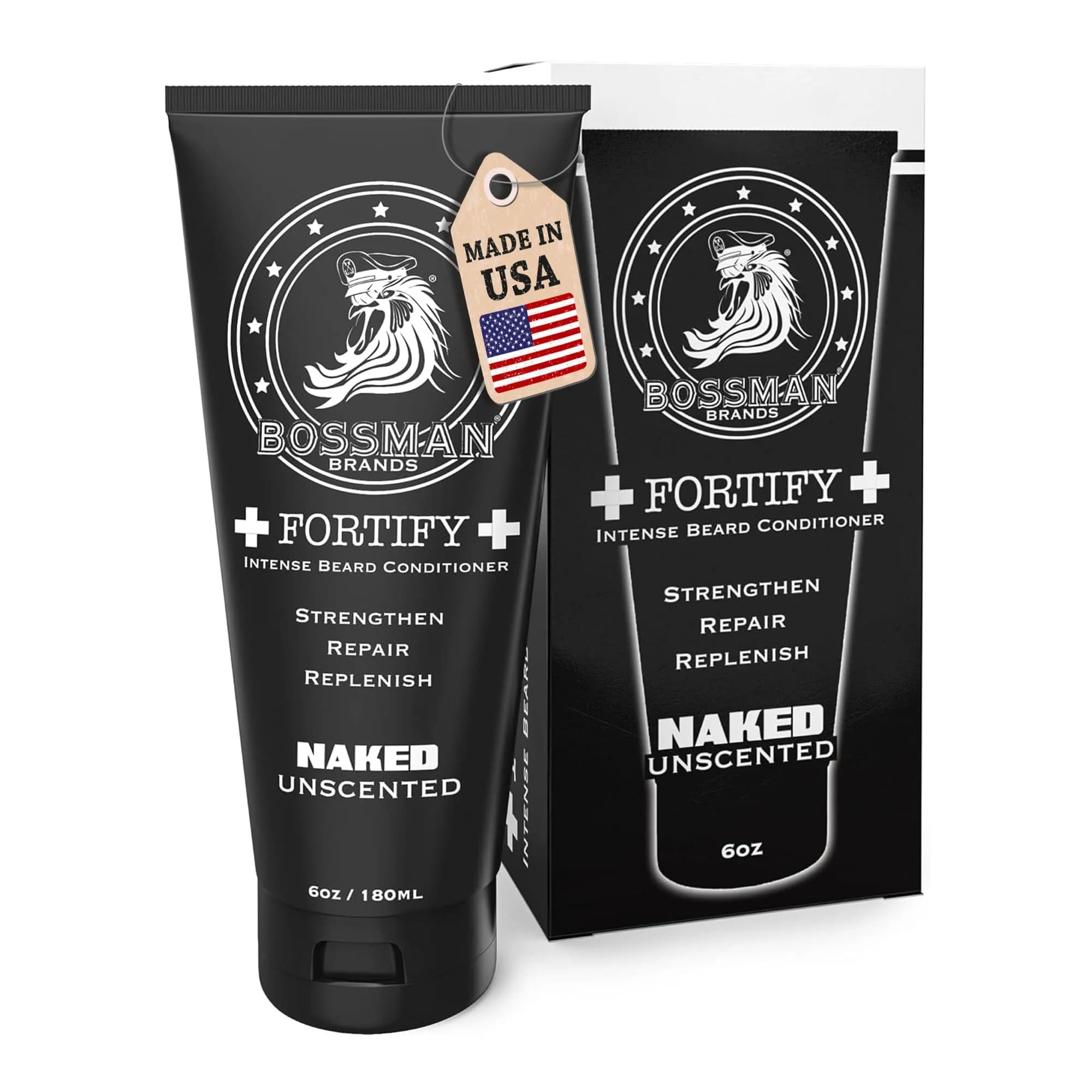 Bossman Fortify Intense Beard Conditioner for Men (Unscented) 118ml (4 Fl Oz) | Strengthens & Softens Beard