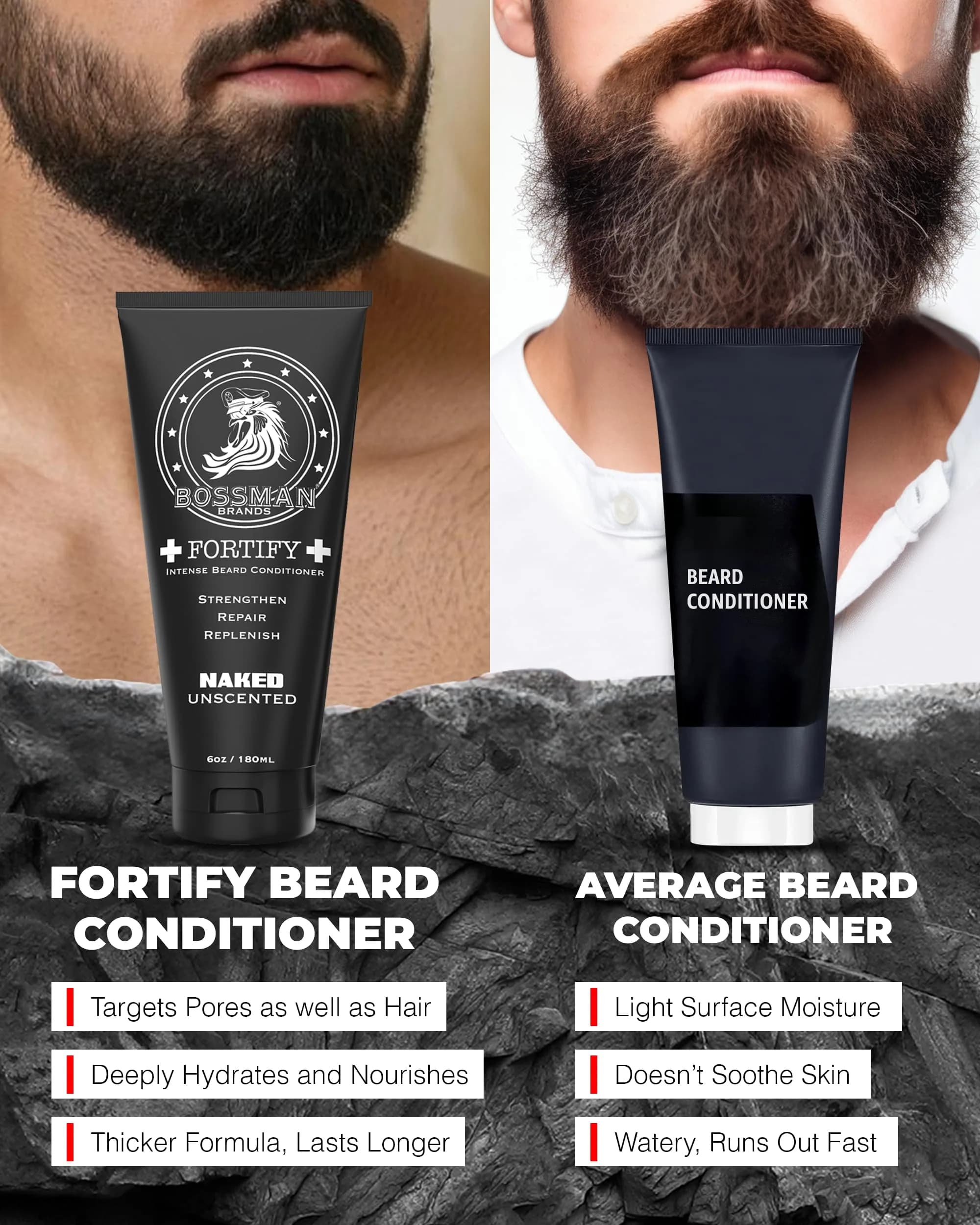 Bossman Fortify Intense Beard Conditioner for Men (Unscented) 118ml (4 Fl Oz) | Strengthens & Softens Beard - view 5