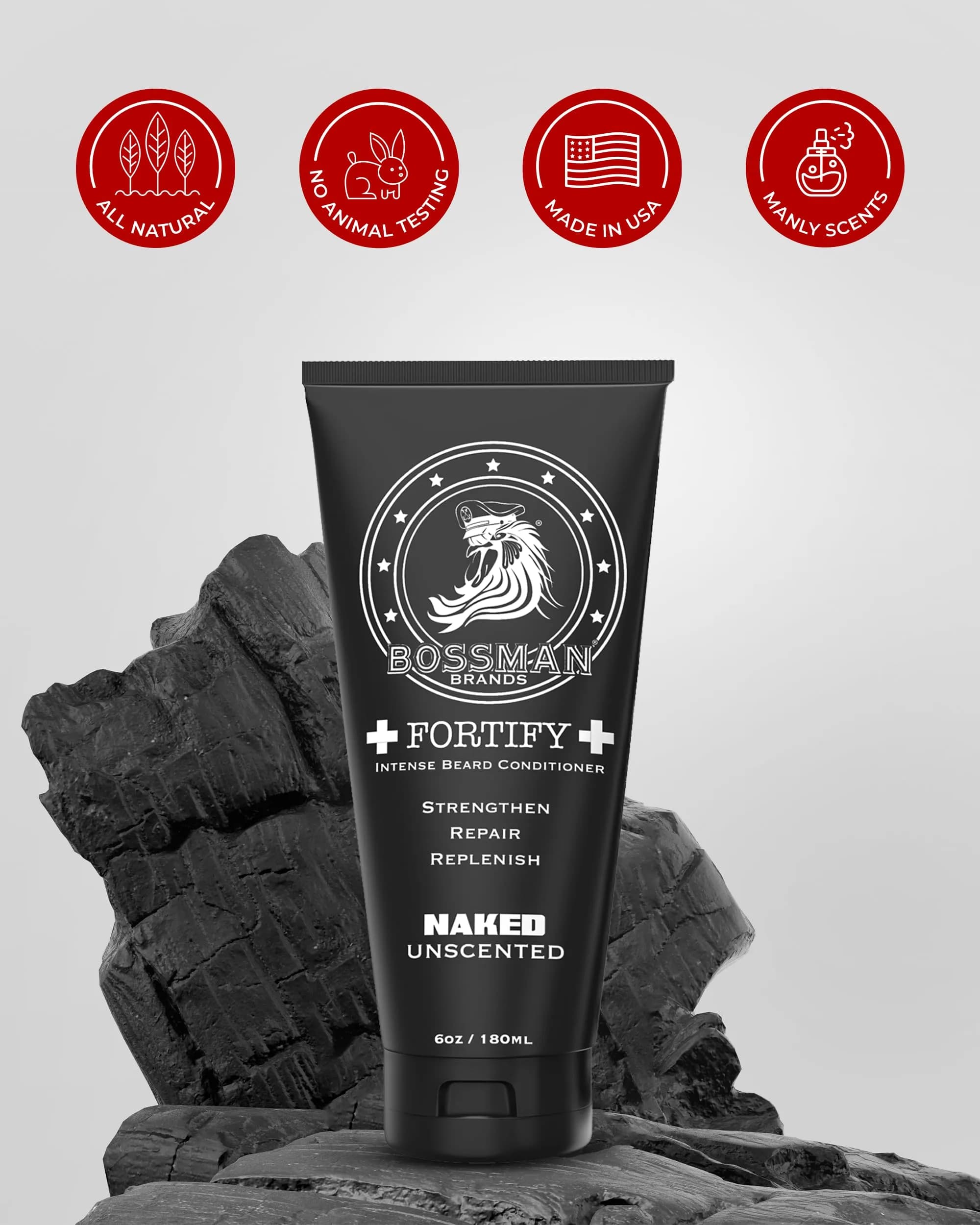 Bossman Fortify Intense Beard Conditioner for Men (Unscented) 118ml (4 Fl Oz) | Strengthens & Softens Beard - view 6