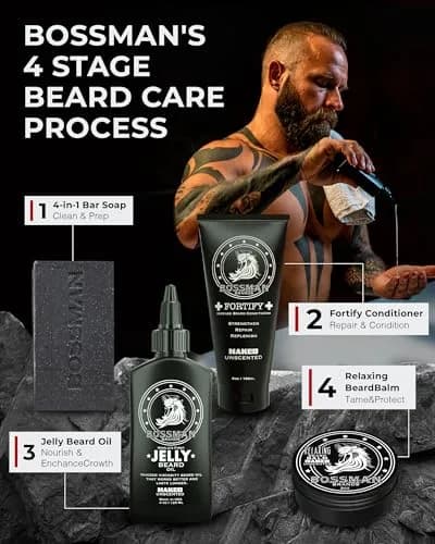 Bossman Fortify Intense Beard Conditioner for Men (Unscented) 118ml (4 Fl Oz) | Strengthens & Softens Beard thumbnail 7