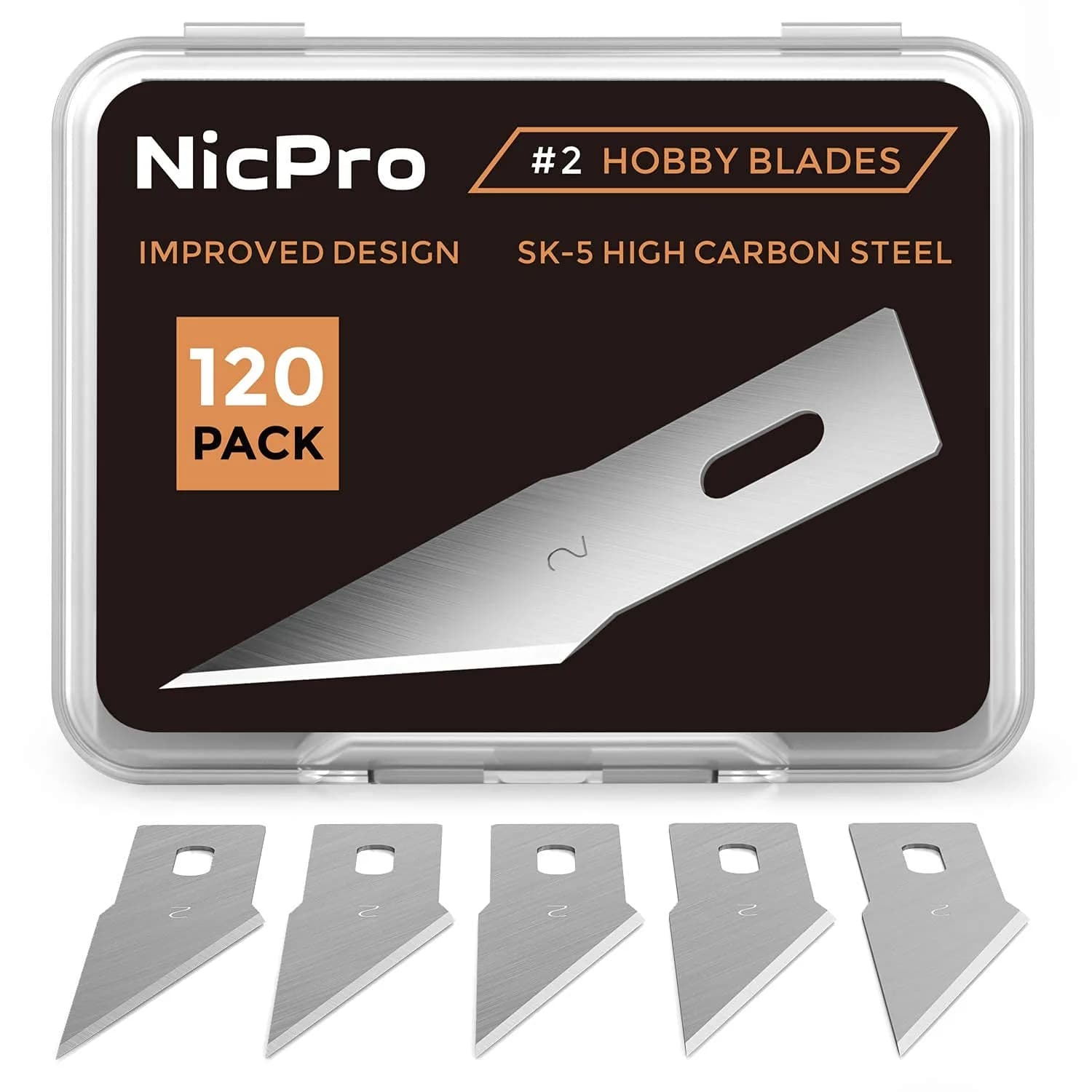 Nicpro Hobby Blades Set SK-5 120 PCS | Precision Art Blades for Crafts & Hobbyists