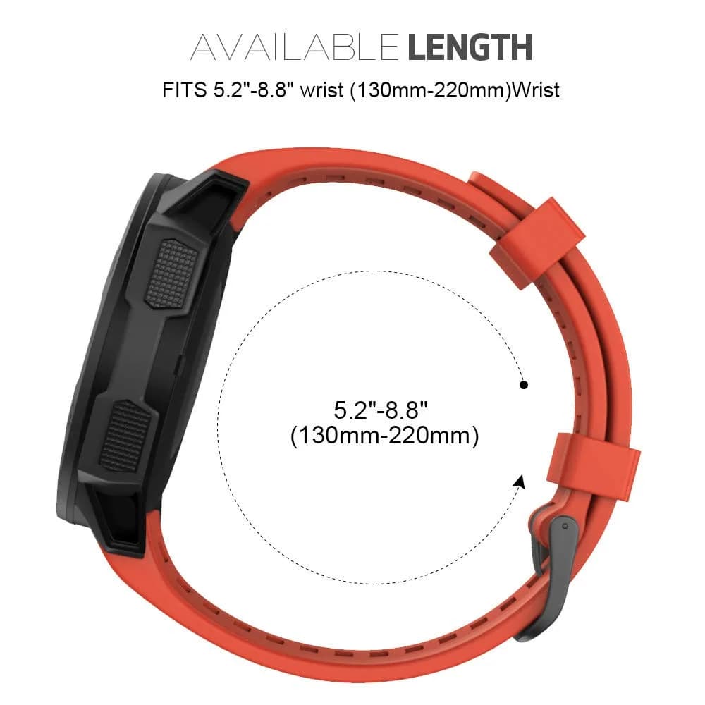 NotoCity Soft Silicone Watch Band for Garmin Instinct 2/Solar/Tactical 22mm (Flame Red) | Durable & Water-Resistant - view 6