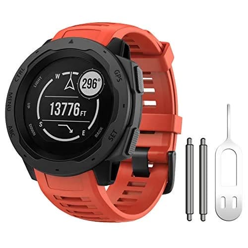 NotoCity Soft Silicone Watch Band for Garmin Instinct 2/Solar/Tactical 22mm (Flame Red) | Durable & Water-Resistant thumbnail 1