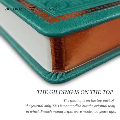 VICTORIA'S JOURNALS Vintage Journal Faux Leather Gilded Edge Hardcover | Elegant A5 Notebook for Creative Writing & Planning thumbnail 4