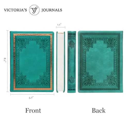 VICTORIA'S JOURNALS Vintage Journal Faux Leather Gilded Edge Hardcover | Elegant A5 Notebook for Creative Writing & Planning thumbnail 2