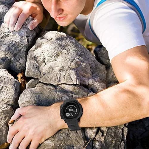 NotoCity Soft Silicone Watch Band for Garmin Instinct 2/Solar/Tactical 20mm Black | Durable & Comfortable Fit thumbnail 5
