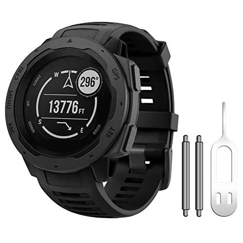 NotoCity Soft Silicone Watch Band for Garmin Instinct 2/Solar/Tactical 20mm Black | Durable & Comfortable Fit thumbnail 1