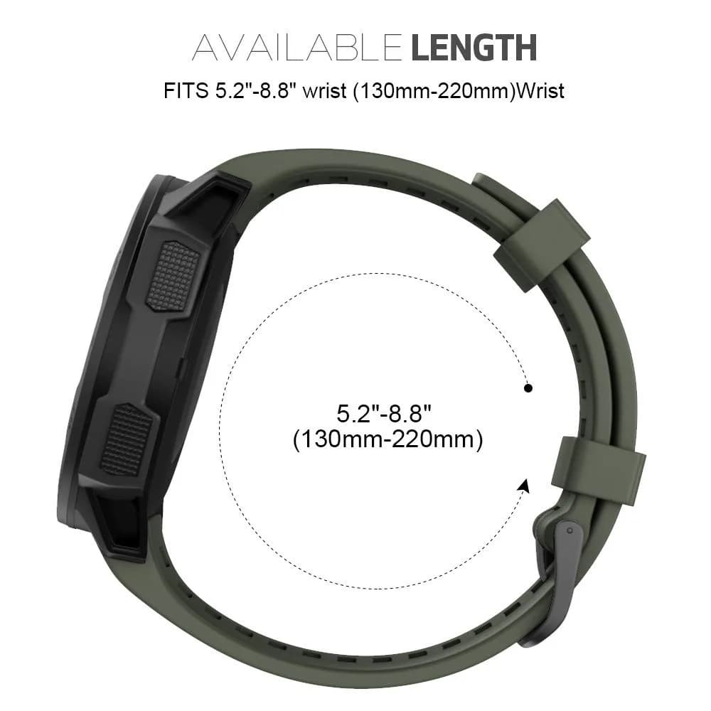 NotoCity Soft Silicone Watch Band for Garmin Instinct 2/Solar/Tactical 22mm (Army Green) | Durable & Water-Resistant - view 6