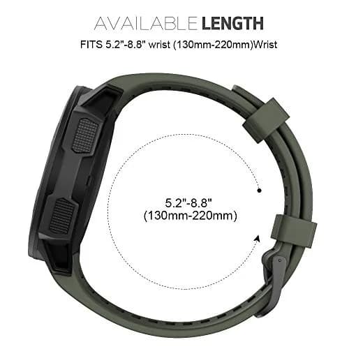 NotoCity Soft Silicone Watch Band for Garmin Instinct 2/Solar/Tactical 22mm (Army Green) | Durable & Water-Resistant thumbnail 6