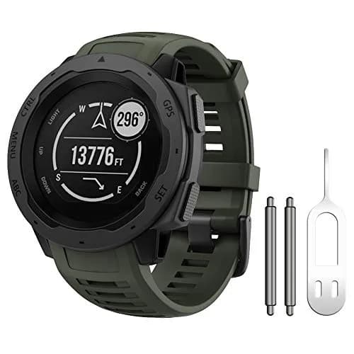 NotoCity Soft Silicone Watch Band for Garmin Instinct 2/Solar/Tactical 22mm (Army Green) | Durable & Water-Resistant thumbnail 1
