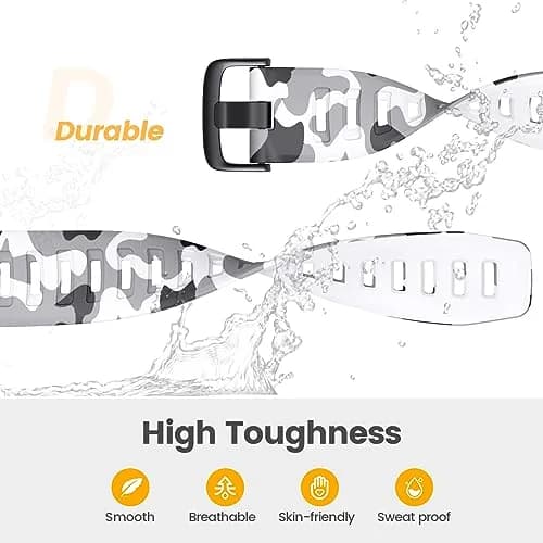NotoCity Garmin Instinct Watch Band, Soft Silicone Replacement Strap, Camo White | Compatible with Instinct 2/ Solar/Tactical thumbnail 2