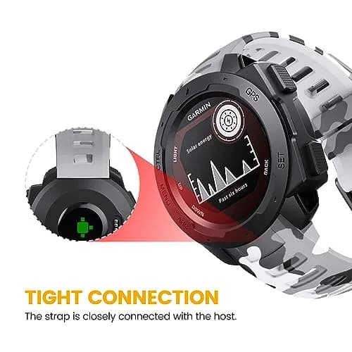 NotoCity Garmin Instinct Watch Band, Soft Silicone Replacement Strap, Camo White | Compatible with Instinct 2/ Solar/Tactical thumbnail 3