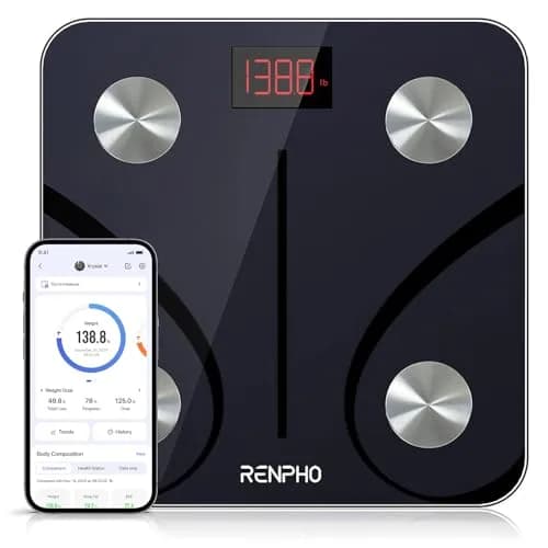 RENPHO Digital Smart Scale, BMI & Body Fat, Bluetooth, 13 Metrics, App Sync, 26cm (10.2") | Accurate Body Composition Tracking thumbnail 1