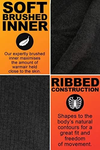 HEAT HOLDERS Mens Cotton Winter Fleece Thermal Underwear Sleeveless Top Vest X-Large Charcoal | 0.45 TOG Slim Fit thumbnail 5
