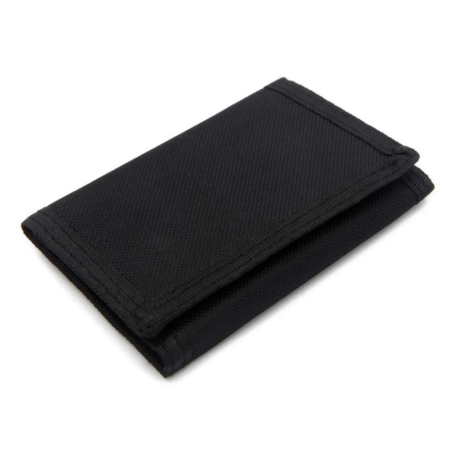 JONYEE Kids Camo Wallet for Boys and Girls, Tri-Fold with Hook and Loop Closure, RFID Blocking, 11.9cm x 8.1cm x 1.3cm | Novelty Wallet for Kids Birthday Gifts — Black