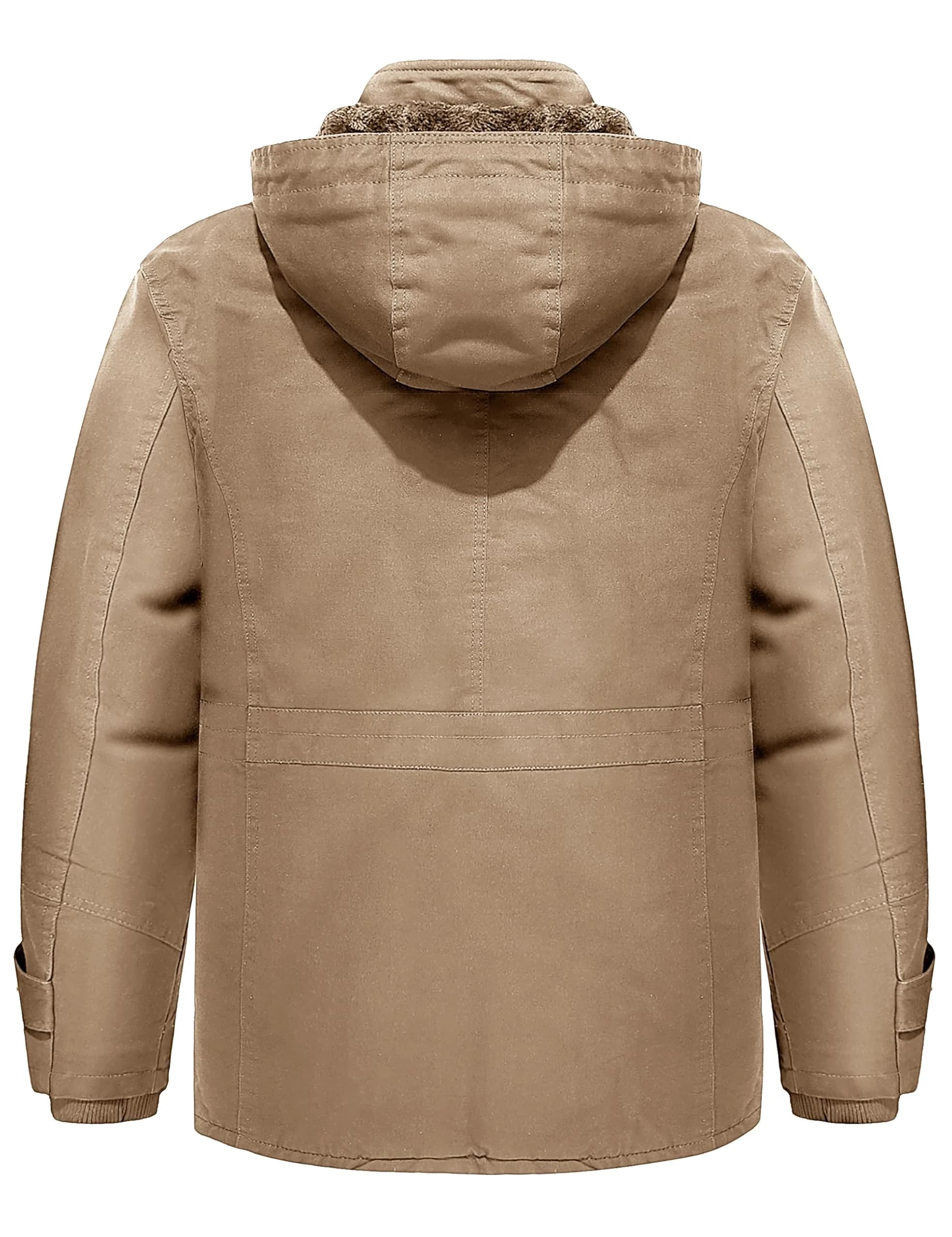 TACVASEN Men's Winter Jacket Fleece Lined Military Thick Coat Khaki L | Windproof & Warm thumbnail 3
