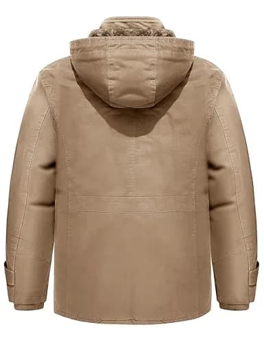 TACVASEN Men's Winter Jacket Fleece Lined Military Thick Coat Khaki XL | Windproof & Warm thumbnail 3