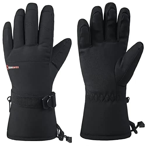 Alpine Swiss Mens Waterproof Snow Ski Gloves XL | Windproof & Thinsulate Warm (enlarged XL size for men) thumbnail 1