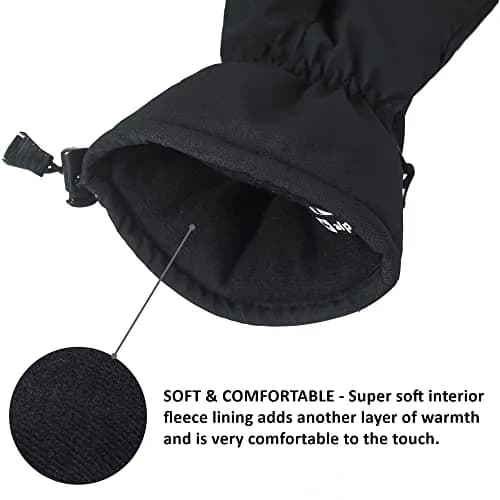 Alpine Swiss Mens Waterproof Snow Ski Gloves XL | Windproof & Thinsulate Warm (enlarged XL size for men) thumbnail 5