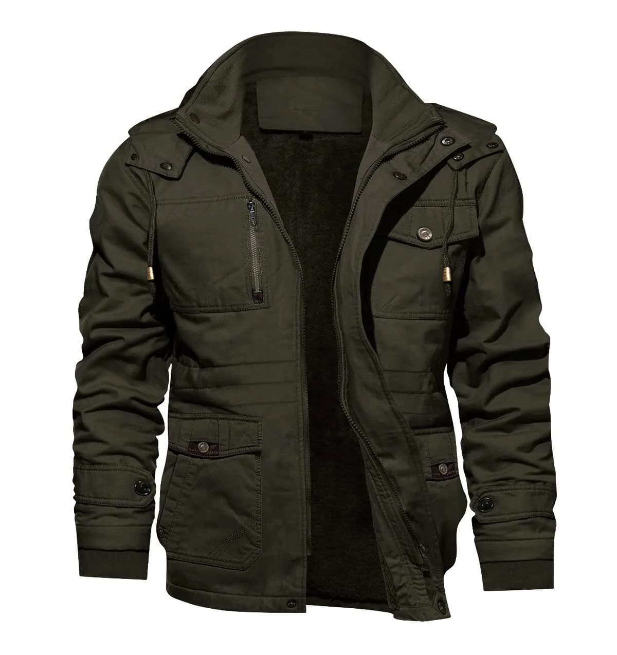 TACVASEN Men's Winter Jacket Fleece Lined Military Coat XL | Windproof & Warm — B.148 Green