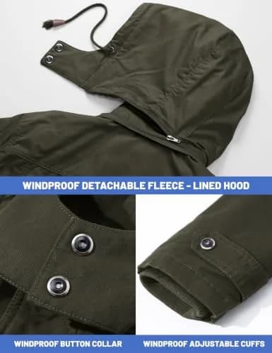 TACVASEN Men's Winter Jacket Fleece Lined Military Coat XL | Windproof & Warm thumbnail 5