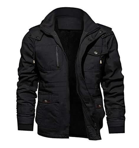 TACVASEN Men's Winter Jacket Fleece Lined Military Thick Coat Black Large | Warm, Windproof Outerwear thumbnail 1