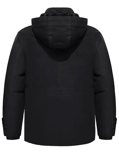 TACVASEN Men's Winter Jacket Fleece Lined Military Thick Coat Black Large | Warm, Windproof Outerwear thumbnail 2