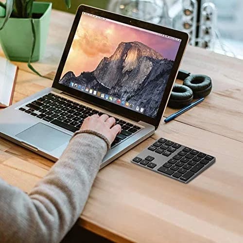 Lekvey Aluminum Rechargeable Wireless Numeric Keypad 34-Keys | Bluetooth 5.0 for Mac, Windows, Android thumbnail 7
