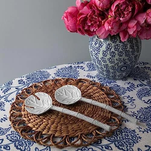 Beatriz Ball Vida Lettuce Salad Servers | Intricate Leaf Design, Durable Melamine, Dishwasher Safe thumbnail 4