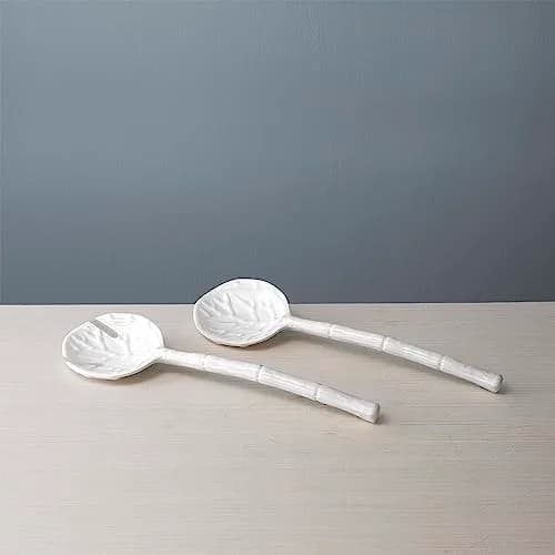 Beatriz Ball Vida Lettuce Salad Servers | Intricate Leaf Design, Durable Melamine, Dishwasher Safe thumbnail 3