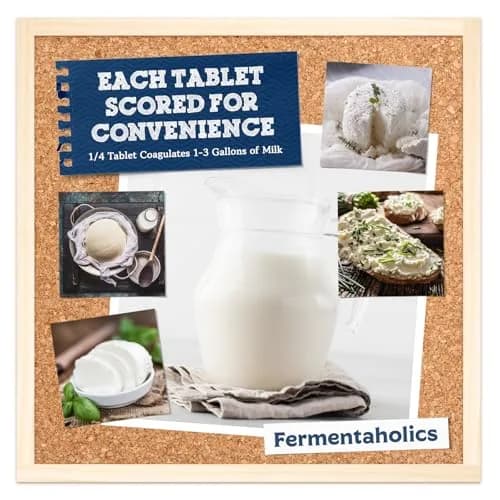Fermentaholics Microbial Rennet Tablets for Cheese Making | Vegetarian Milk Coagulant | Vegan Cheese Making thumbnail 5