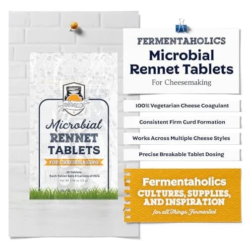 Fermentaholics Microbial Rennet Tablets for Cheese Making | Vegetarian Milk Coagulant | Vegan Cheese Making thumbnail 3