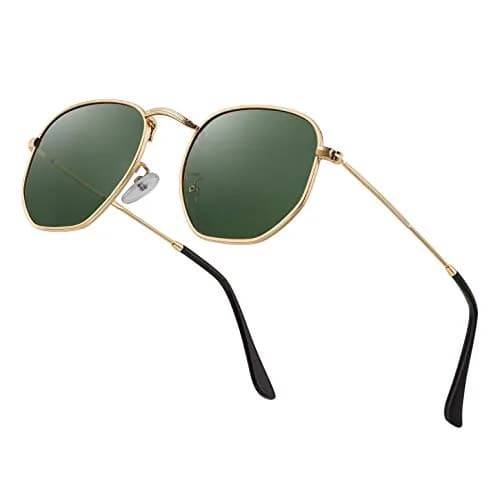 Htms Geometric Sunglasses Polarized UV400 Small Vintage Square Unisex thumbnail 1