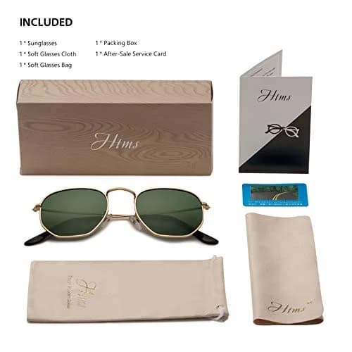Htms Geometric Sunglasses Polarized UV400 Small Vintage Square Unisex thumbnail 6