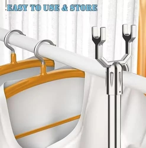 asunflower Extendable Clothes Hook Pole with Hook for Closet, Heavy Duty Long Reach Stick, 33"-56" Blue | Reaching Clothes Hanger Pole thumbnail 4