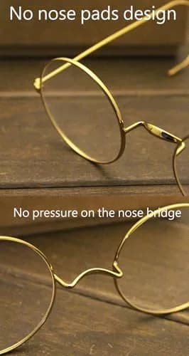 Agstum Retro Small Round Optical Wire Rim Eyeglasses Frame | Vintage Style, Unisex Fit, 43mm Lens thumbnail 4