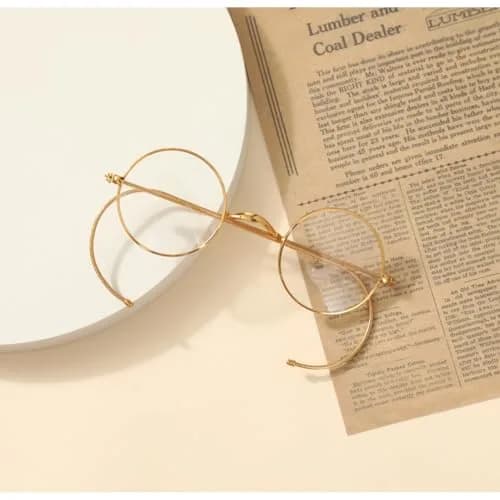 Agstum Retro Small Round Optical Wire Rim Eyeglasses Frame | Vintage Style, Unisex Fit, 43mm Lens thumbnail 5