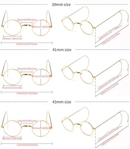 Agstum Retro Small Round Optical Wire Rim Eyeglasses Frame | Vintage Style, Unisex Fit, 43mm Lens thumbnail 6