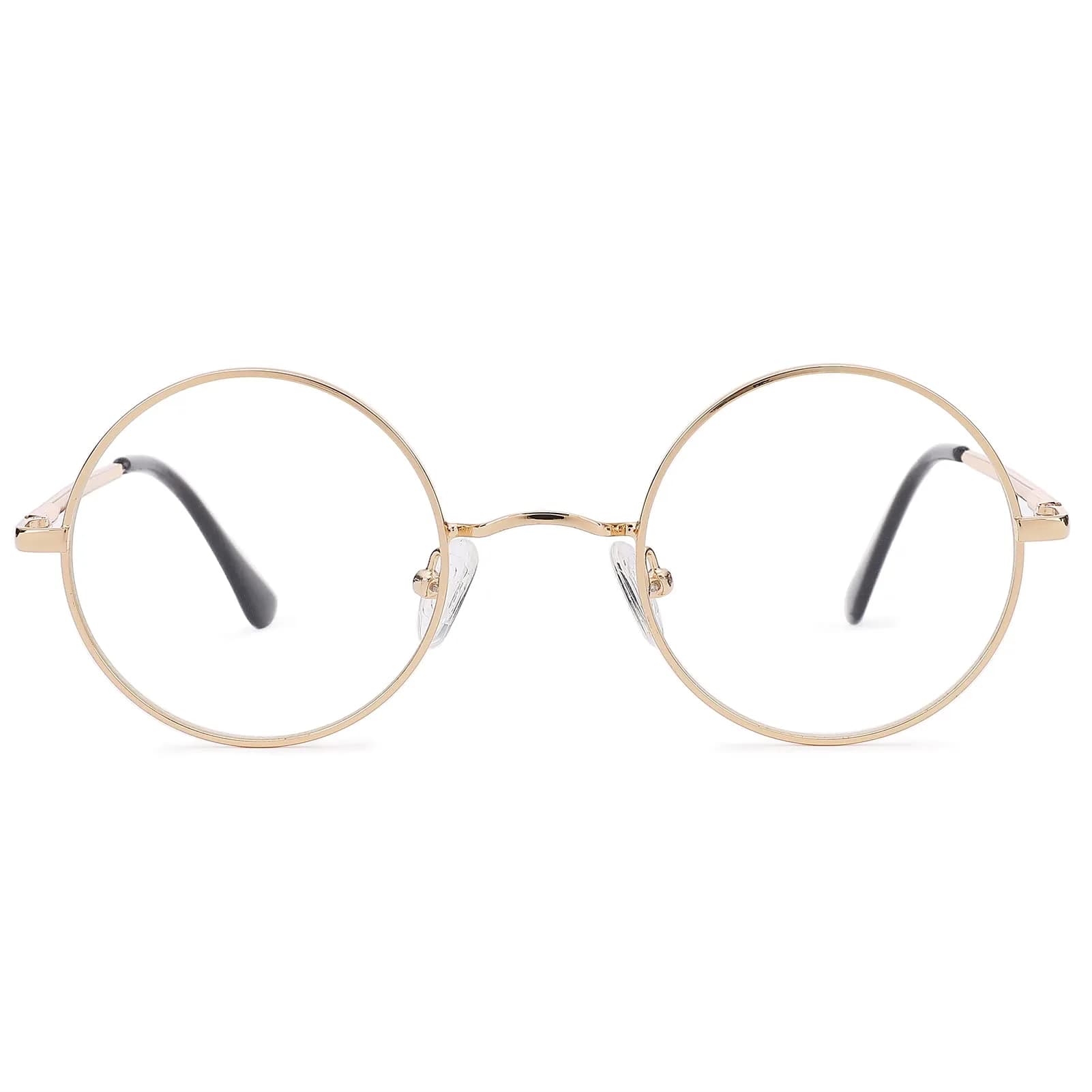 Pro Acme Retro Round Clear Lens Glasses with Metal Frame (Gold) | 46mm Lens Width - view 7