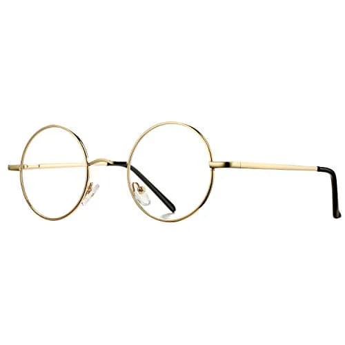 Pro Acme Retro Round Clear Lens Glasses with Metal Frame (Gold) | 46mm Lens Width thumbnail 1