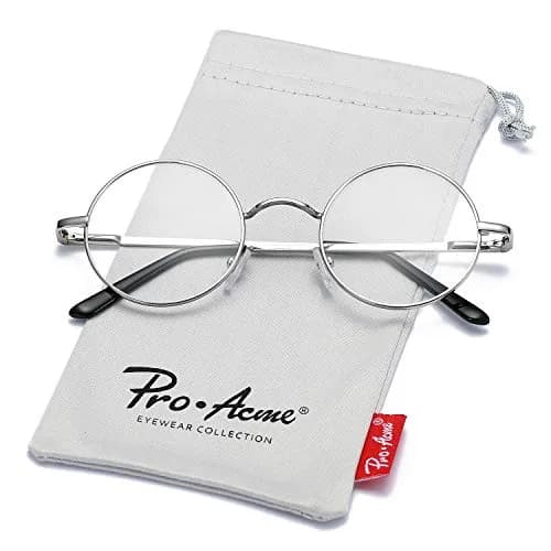 Pro Acme Retro Small Round Metal Frame Clear Lens Eyeglasses 46mm (1.81 inches) | Fashionable Non-Prescription Eyewear thumbnail 9