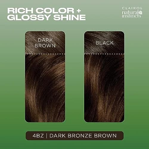 Clairol Natural Instincts Demi-Permanent Hair Dye 4BZ Dark Bronze Brown 525ml (17.55 Fl Oz) | Ammonia-Free Vegan Hair Color thumbnail 4