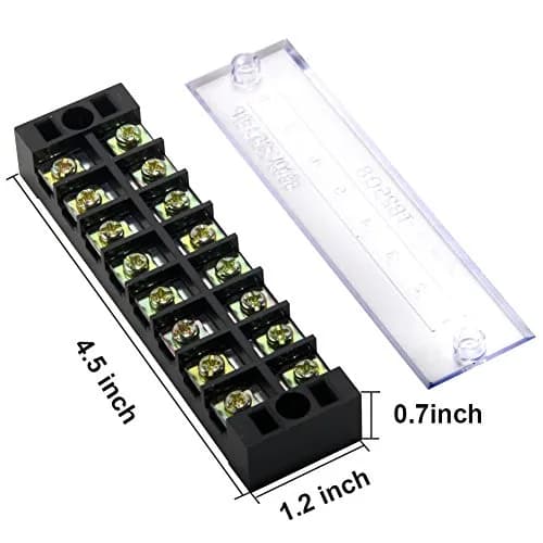 MILAPEAK Terminal Block Strip 8 Circuits 600V 25A | Secure Wiring & Neat Installations thumbnail 2