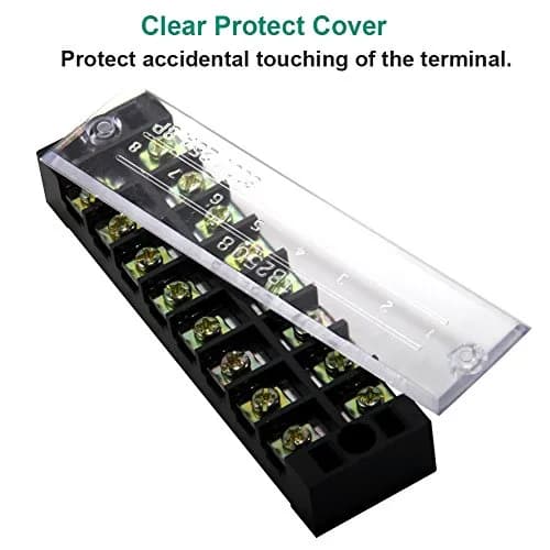 MILAPEAK Terminal Block Strip 8 Circuits 600V 25A | Secure Wiring & Neat Installations thumbnail 3