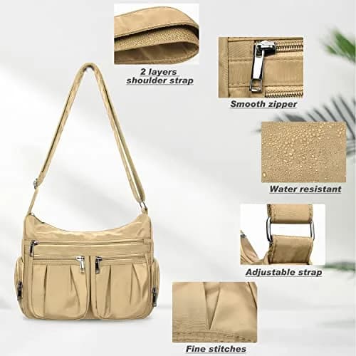 VOLGANIK ROCK Crossbody Purse Standard Size 28.6cm (11.25") | Lightweight Waterproof Nylon Travel Bag for Women thumbnail 6