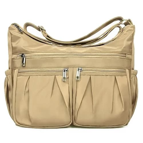 VOLGANIK ROCK Large Crossbody Purse Khaki 25.4cm (10in) | Lightweight Waterproof Nylon Travel Bag for Women thumbnail 6