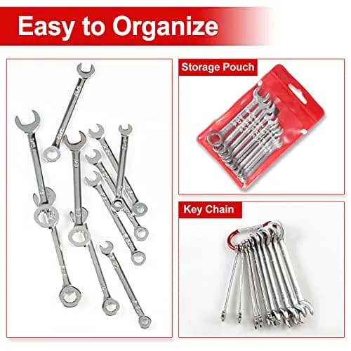 SPEEDWOX Mini SAE Wrench Set, 10-Piece, Open/Box End, High Carbon Steel, Heat Treated | Durable Hand Tools for Automotive & Home thumbnail 5