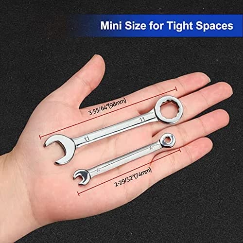 SPEEDWOX Mini Ignition Wrench Set Metric 10 Pcs 4mm-11mm Spanner Wrench | Rust-Resistant Chrome Finish thumbnail 4