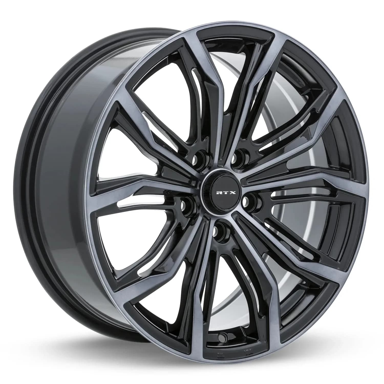 RTX Alloy Wheel Black Widow 18x8 5x120 ET35 CB74.1 | 18 inch Aluminum Wheel for Cars — Black