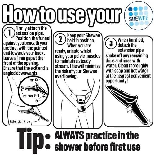 SHEWEE Flexi Female Urinal Funnel Black | Stand to Pee Device for Women thumbnail 5